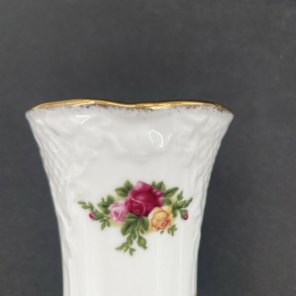 Royal Albert Old Country Roses Posy Vase 5-1/2” Floral Victorian England Vintage - Picture 8 of 13
